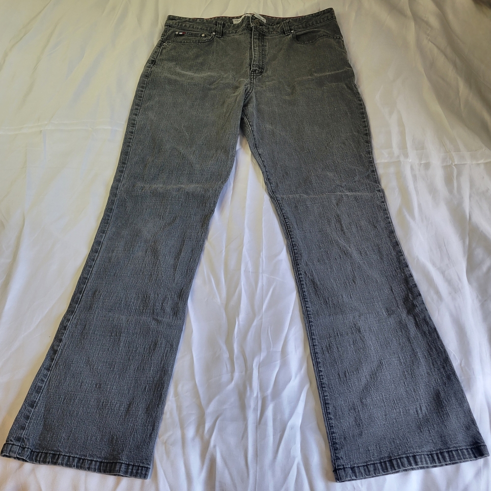 Vintage Tommy Hilfiger Jeans Women Size 14 Y2k Boot Cut Gray Denim 2002